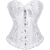 SZIVYSHI Corset Tops for Women, Bustier Shapewear Lingerie, Lace Waist Push Up Bodysuit