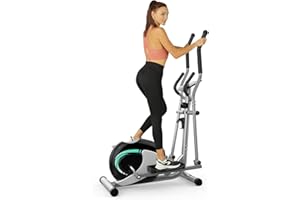THERUN Elliptical Machine for Home, Hyper-Quiet Elliptical Exercise Machine, Compact Elliptical Trainer w/8 Levels Adjustable Resistance, 6KG Flywheel, Pulse Sensor, LCD Monitor