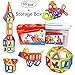 PlayLab 65 Piece Set Magnetic 3D Building Tiles Building Blocks Construction Play set Play board Creativity Recreational Educational Inspirational Imagination Toys, DELUXE SET with Storage Box