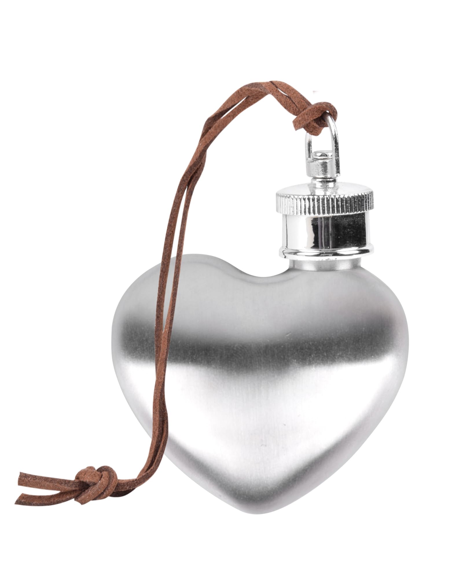 SPDYCESS Mini Hip Flask 1 Oz, Portable Pocket Stainless Steel Pot, Wine Whiskey Alcohol Bottle, Gift for Women, Heart Shape - Sliver