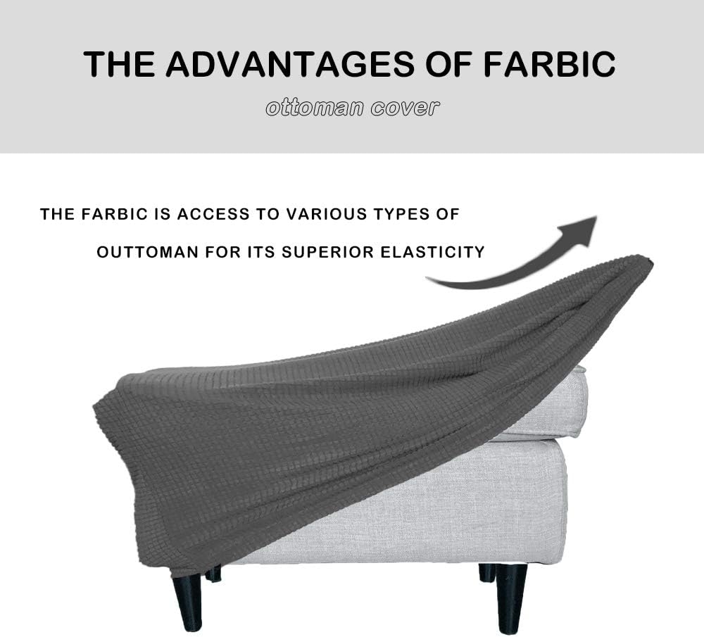 Wins Copri Pouf Elasticizzato Rttangolare Copri Pouf Poggiapiedi Copri Pouf Divano Copri Pouf Rett Nero Arredamento Soggiorno