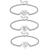 RIPFEVURN Heart Cremation Jewelry Urn Bracelet for Ashes for Women Memorial Ashes Keepsake Link Bracelet