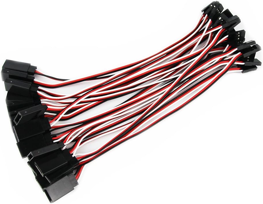 OliYin 20pcs 26# 26AWG 5.90inch 15cm 150mm 30Cores Futata JR Anti-interference Servo Flat Extension Cable Male to Female