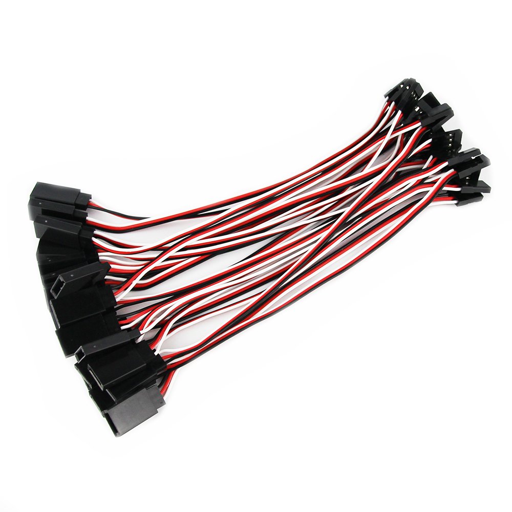OliYin 20pcs 26# 26AWG 5.90inch 15cm 150mm 30Cores Futata JR Anti-interference Servo Flat Extension Cable Male to Female