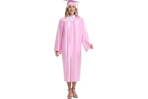 TngHui Unisex Shiny Graduation Gown Cap with Tassel 2026 Year Charm for High School and College Graduates