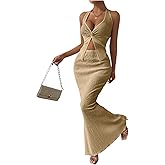 QJQ Skirt Sets Women 2 Piece Outfits Summer Twist Front Halter Tank Tops Bodycon Long Maxi Fishtail Skirt