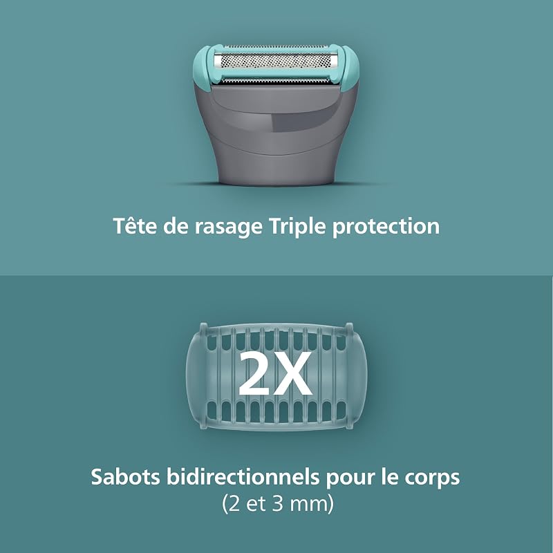 Bodygroom série 3000 - Tondeuse pour hommes avec Triple protection, taille des poils et rasage des zones intimes, rasage de près qui respecte la peau, 100% étanche, autonomie 80 min, BG3480/15