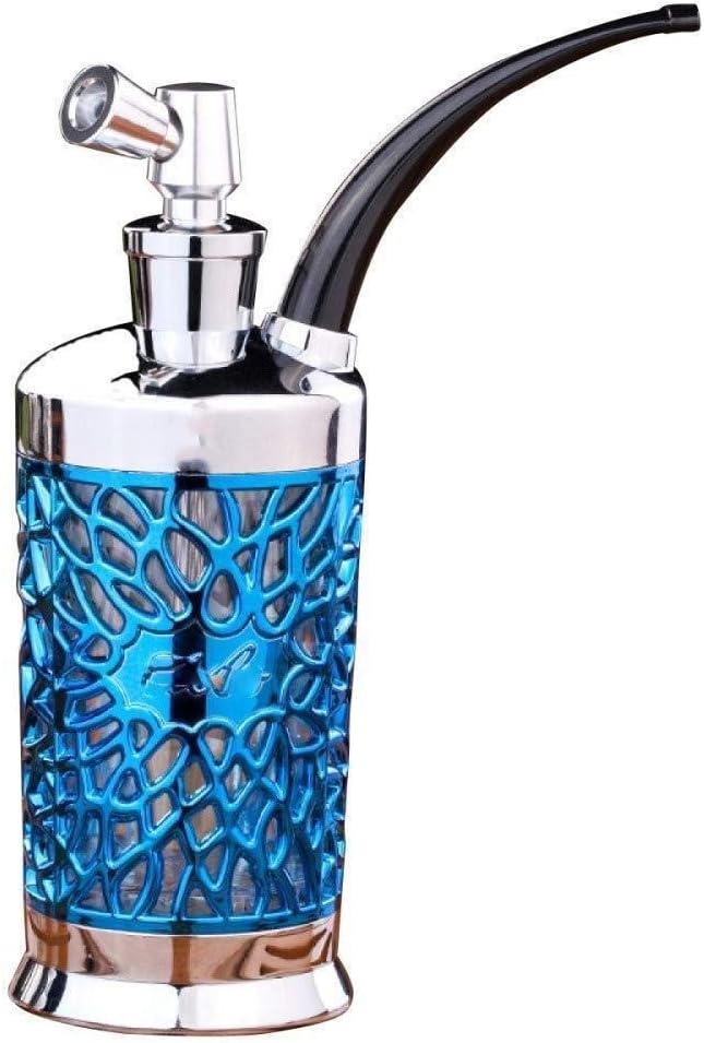 Hookah Shisha， Shisha Pot Double Filtration Cycle Hookah Premium Gift Hookah Bottle Pot to Smoking Hookah (Color : Blue)
