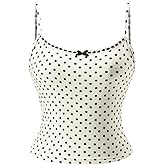 winkbay Women's Summer Polka Dots Camisole Top Cute Bow Scoop Neck Y2k Going Out Tops