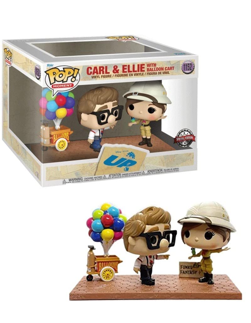 Funko Pop! Moment Disney Pixar Up Carl & Ellie with Balloon Cart Vinyl Figures - Special Edition Exclusive