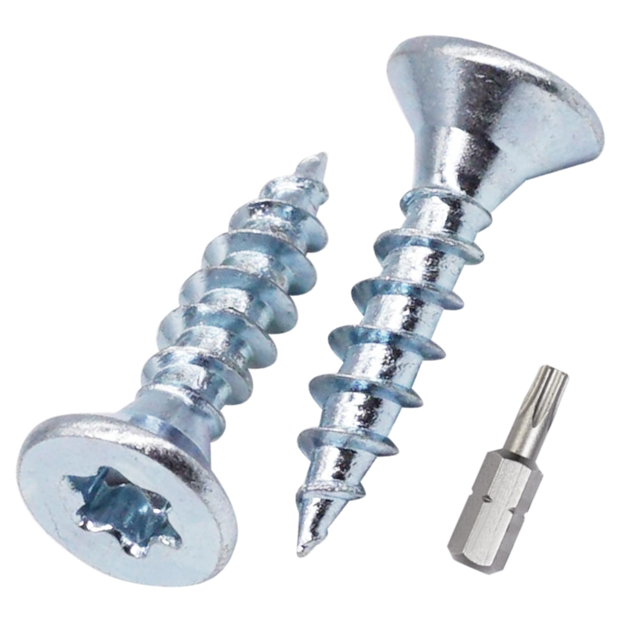 SKIR'CO (300 pcs) Zinc Plated Steel Wood Screws 4.5 x 20 mm, Torx Head, Countersunk Head, Chipboard Screws, Fully Threaded