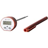 Taylor Waterproof Digital Instant Read Thermometer For Cooking, BBQ, Grilling, Baking, And Meat, Comes With Pocket Sleeve Clip, Red