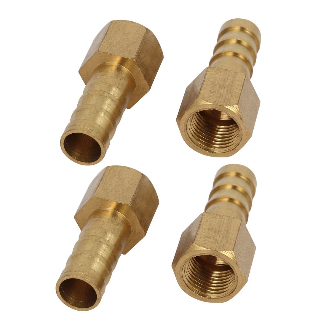 sourcingmap 1/8BSP Female Thread 8mm Hose Barb Tubing Fitting Coupler Connector Adapter 4pcs