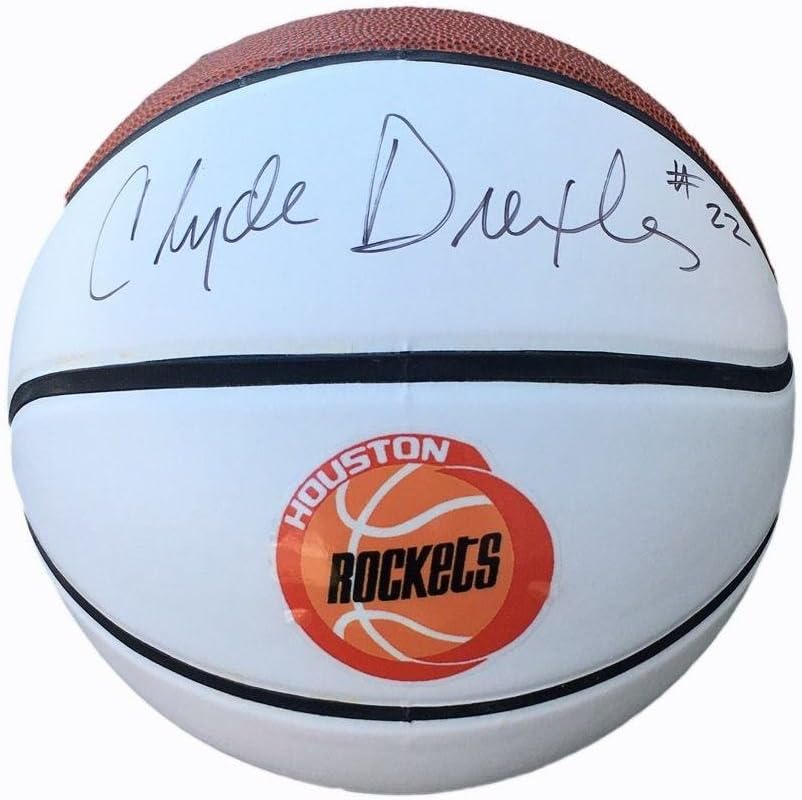 clyde drexler signed basketball