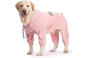 Dog Hoodies Winter Coat for Large Medium Dogs, Pullover Dog Warm Hooded Coat Fleece Sweatshirt Hoodie for Cold Weather(Pink, 