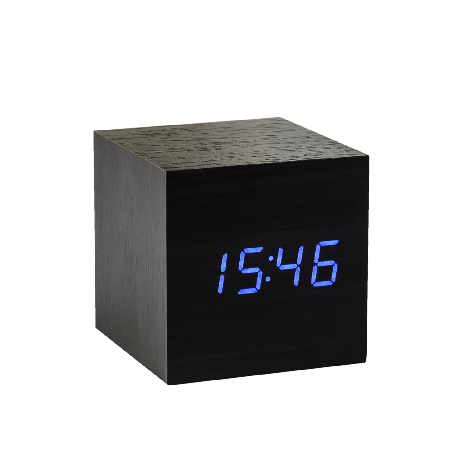Gingko Design Alarm Clock, Wood, Black, One size GK08B10