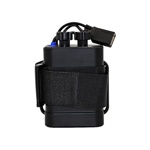 Pawaca Wasserdicht 18650, mit Akku, mit Ladegerät-Hülle mit Powerbank mit Smartphones, Fahrrad-Licht-Lampe, schwarz