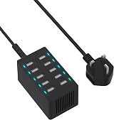 Sabrent 60W 10 Port USB Smart Fast Charging Station Power Supply (AX-TPCS) view 1