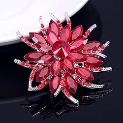Big Flower Brooch Clear Austrian Crystal Bridal