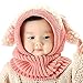 iHomey Baby Girls Boys Toddler Winter Hat Scarf Set Cutest Earflap Hood Warm Knit Hat Scarves Ears Snow Neck Warmer Cap Kids 6-36 Months (Pink)