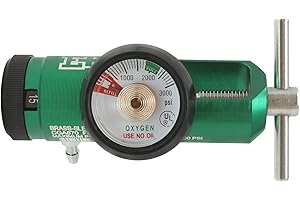 Ever Ready First Aid Oxygen Regulator CGA-870 Gauge Flow Rate with Wrench Key - 0-15LPM
