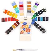Grabie Watercolor Paint Set, 56 Colors Handheld Watercolor Set of Water Brush Pen, Palette and Removable Sponge, Portable Watercolor Paint for Artist Beginner and Professional