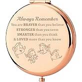 KEYCHIN Flounder Pocket Mirror Princess and Flounder Fans Gifts You are Braver Stronger Smarter Than You Think Flounder Fans Compact Mirror (Flounder-RG)