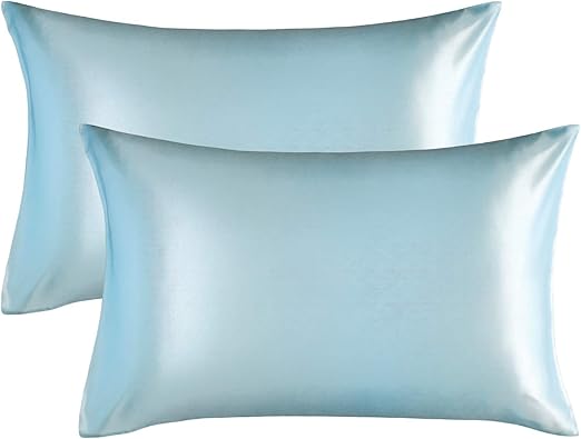 Bedsure Funda Almohada de Satén 50x75cm,Azul: Amazon.es: Hogar