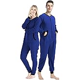 dressfan Unisex Pajamas Onesie Jumpsuit Loungewear Thermal Zipper Non-Footed,Women&Men…