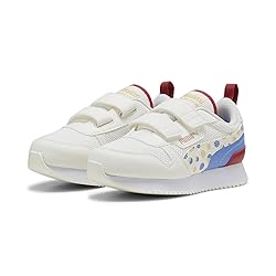 PUMA R78 Hook and Loop Sneaker, Warm White-Blue