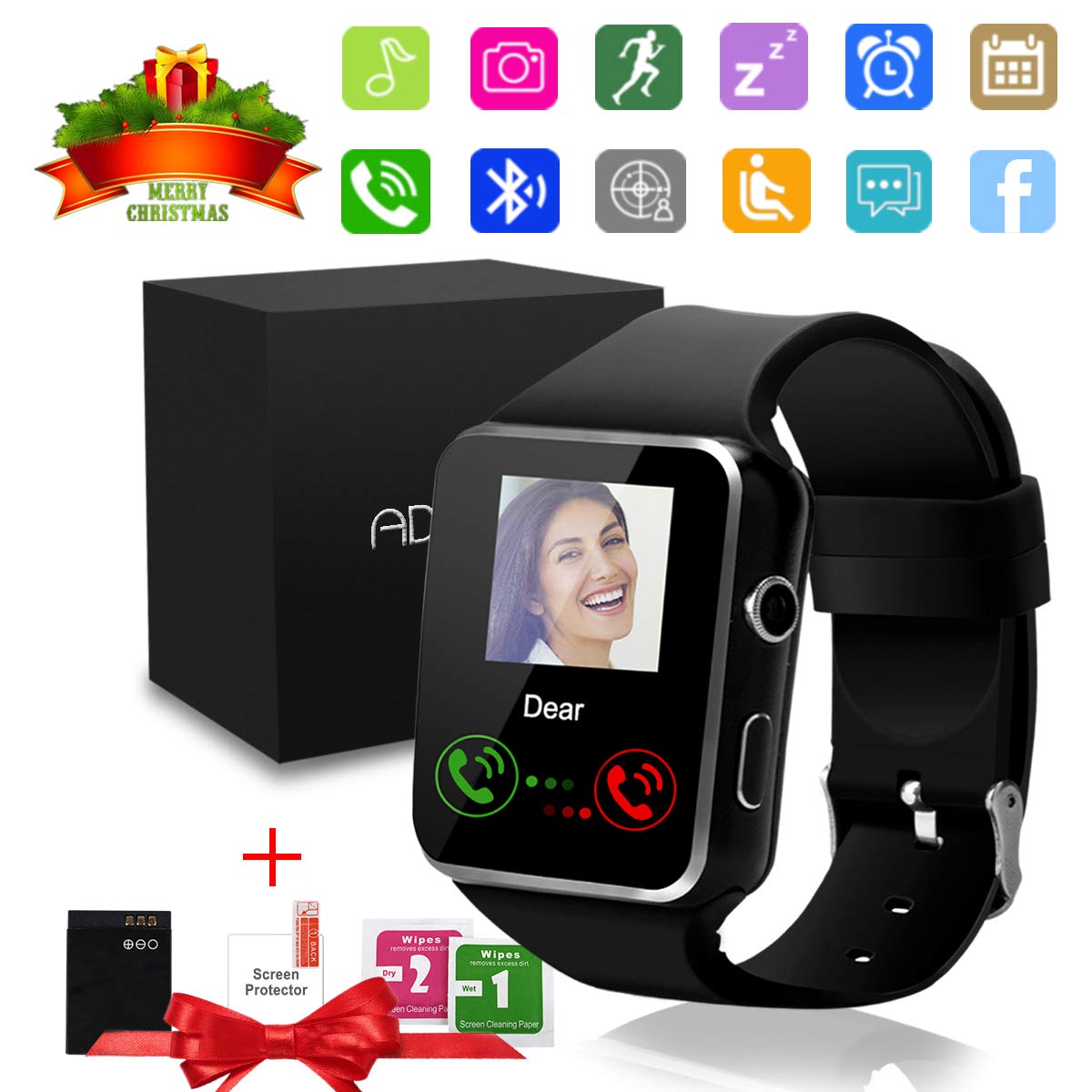 Smart Watch,Bluetooth SmartWatch with Camera Touchscreen,Smart Watches Waterproof Unlocked Phones Watch with SIM Card Slot,SmartWatches Compatible ...