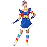 Adult Rainbow Brite Costume Women's Halloween Costume, Rainbow Brite Dress for Halloween and Cosplay