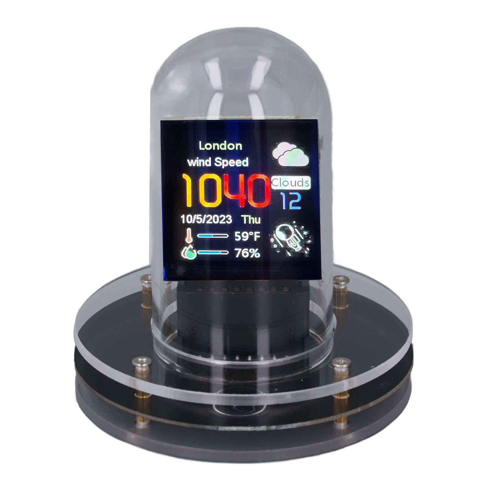 Photo 1 of Walfront Nixie Tube Clock RGB LCD Screen Weather Display 12 24 Hour Electronic Album Feature Easy Setting Support Time Calibration for Desktop Decoration