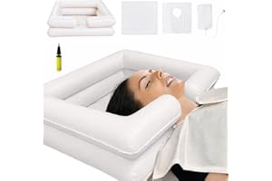 GBH-MED Bedside Inflatable Shampoo Basin Set - Bedridden Hair Washing Bowl System, Hair Shower Bed Bath Supplies for Patient,