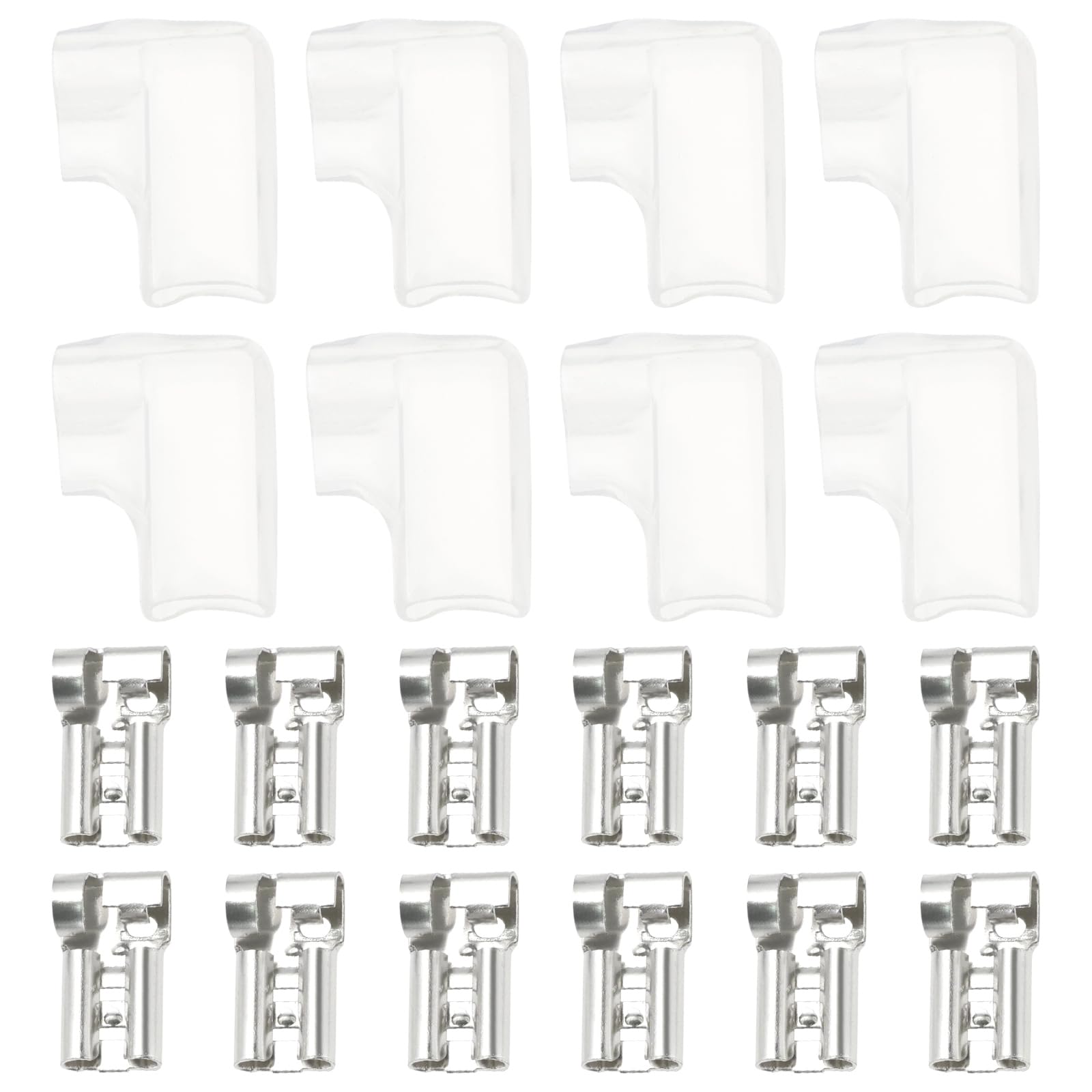 Be In Your Mind 100Pcs 4.8mm Right Angle Female Spade Crimp Terminals with 100Pcs PVC Insulating Sleeves Fits Wire Size 14-22 AWG/0.3mm² to 2.0mm² for Equipment Switch