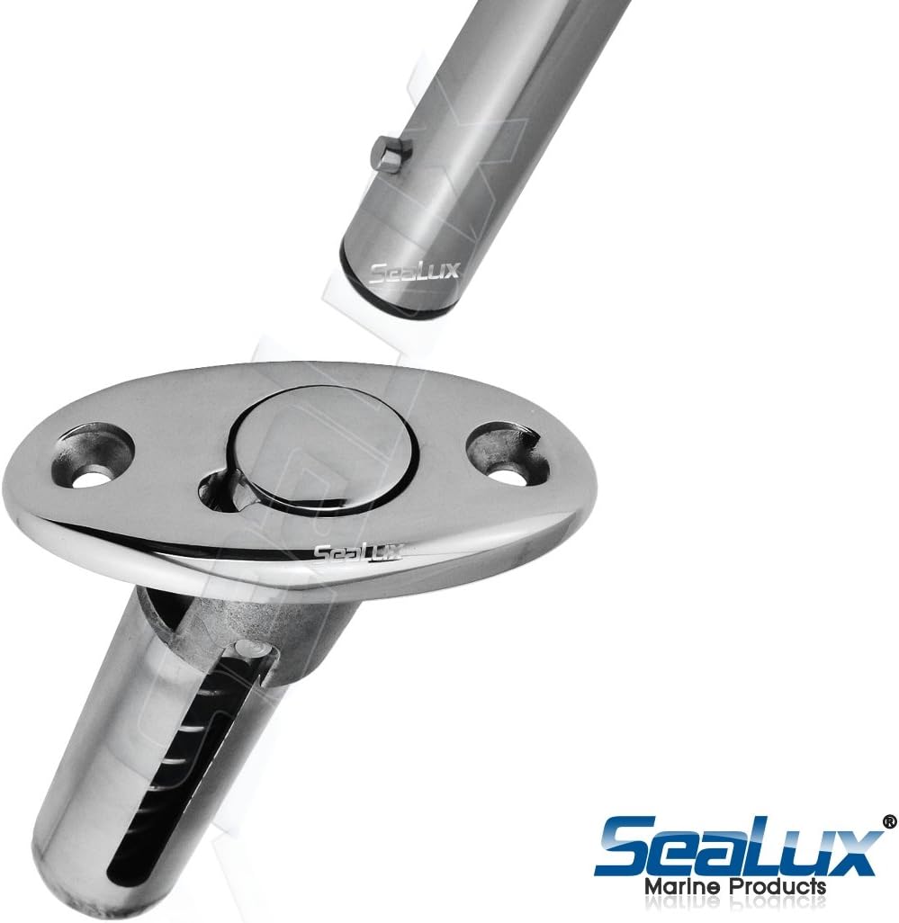 SeaLux Marine 316 Stainless Steel Flag Pole Base Angled Flush Mount