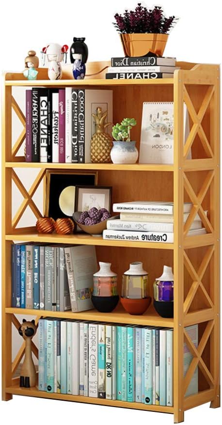 Bamboo Bookshelf Bookcase Floor Standing Book Display Rack