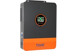 TEMANK PowMr Split-Phase Solar Inverter 6500W 48V to 120V/240V, UL1741 6500W Power Inverter Built-in 140A MPPT Controller, Max.PV Input 10kW, 550V, Support up to 6 Unit Parallel and Batteryless Run