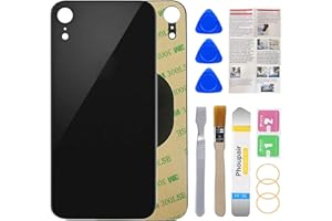 Phoupair OEM Rear Back Glass Replacement for iPhone XR 6.1 Inches with Professional Repair Tool Kit (Black)
