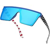 FEISEDY Oversized Sunglasses Mens Womens Flat Top Square Trendy Visor Shades UV400 B2470