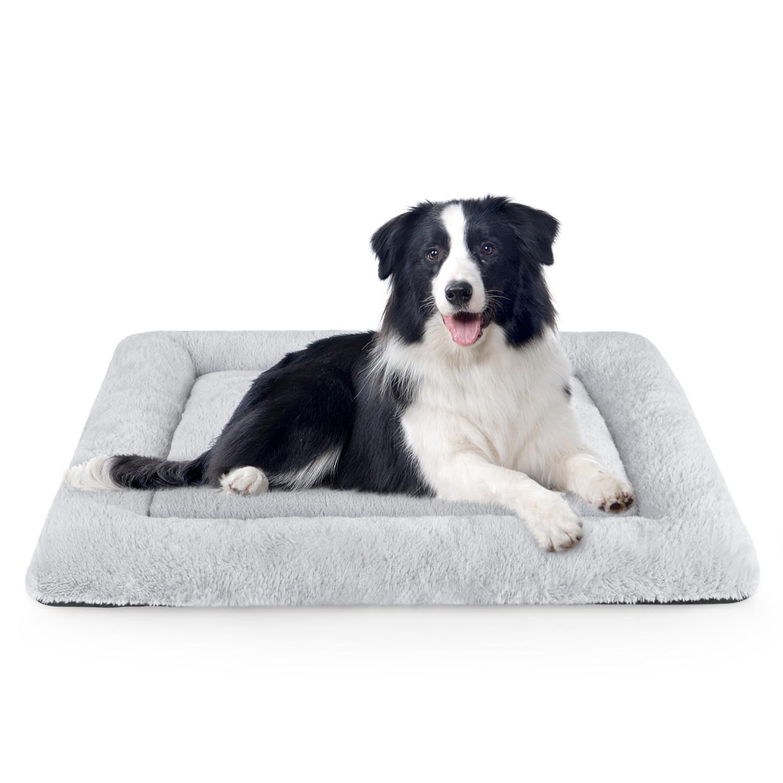 SIWA MARY Dog Bed Mat Soft Crate Pad Washable Anti-Slip Mattress for Large Medium Small Dogs and Cats Kennel Pad (36inch,Grey)