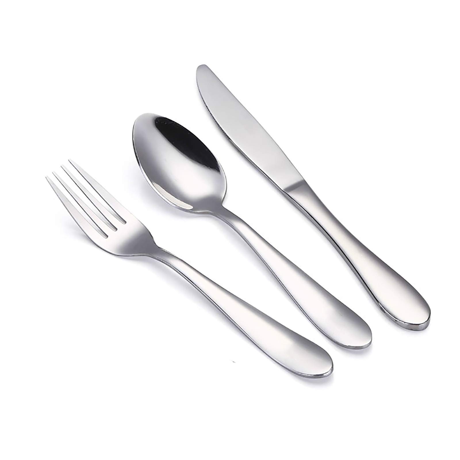 VANRA Children's Cutlery Set, Stainless Steel Flatware Silver Set Child Utensils/Dinnerware,Polish & Dishwasher Safe(Chrome Finished) (Fork Spoon Knife)