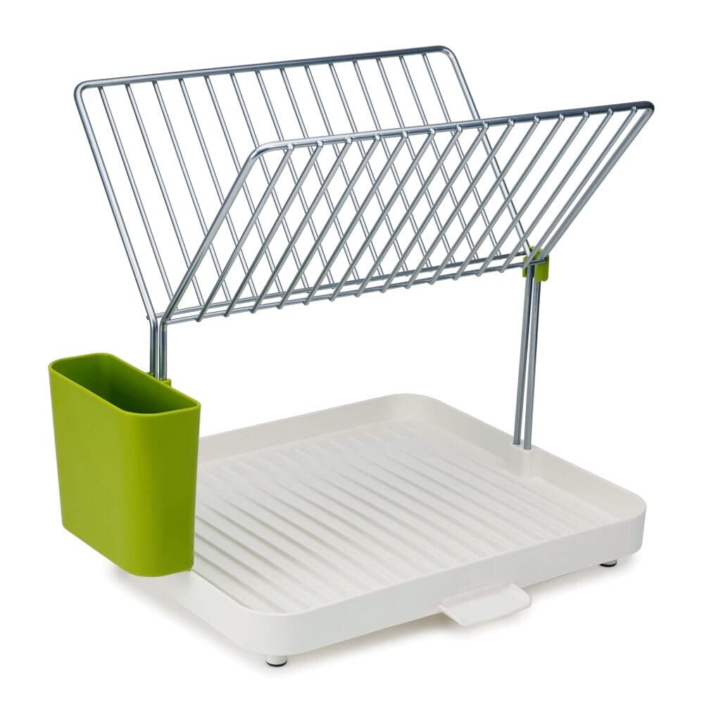 Joseph Joseph Y-Rack Two-Tier Dish Drainer, White/Green