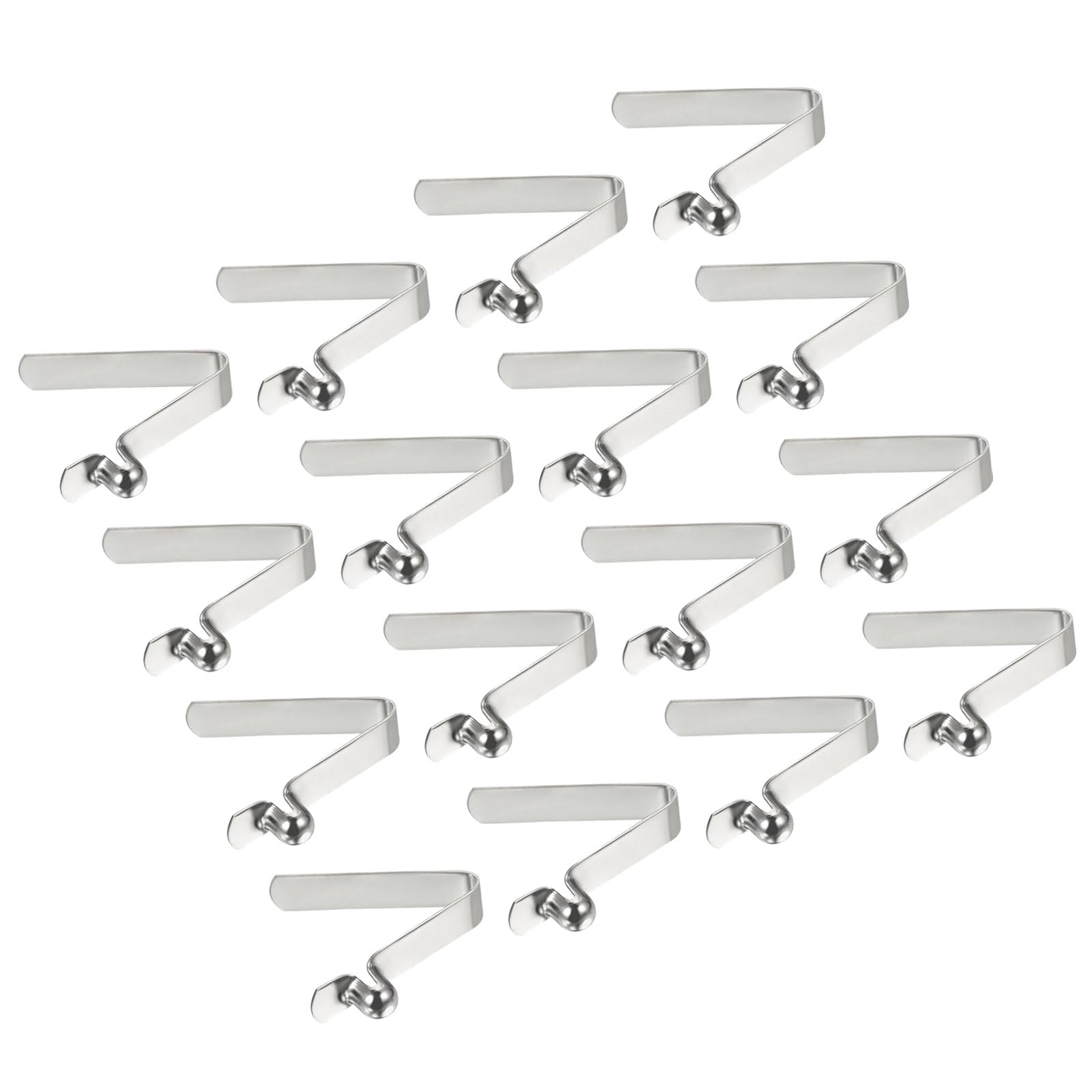 PATIKIL 7x6mm Kayak Paddle Snaps, 16 Pack Tent Pole Clips Steel V Shaped Single Pin Push Button Spring Clips Lock Tube Pole Clips for Camping Awning