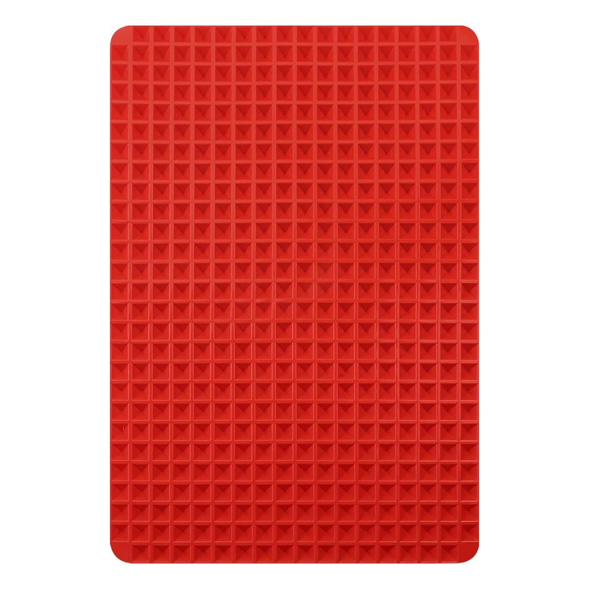 Silicone Baking Mat Jagowa Pyramid Baking Tray Sheet Diamond Non-Stick Oven Cooking Mat Heat-Resistant for Grilling BBQ Red (2212-93)
