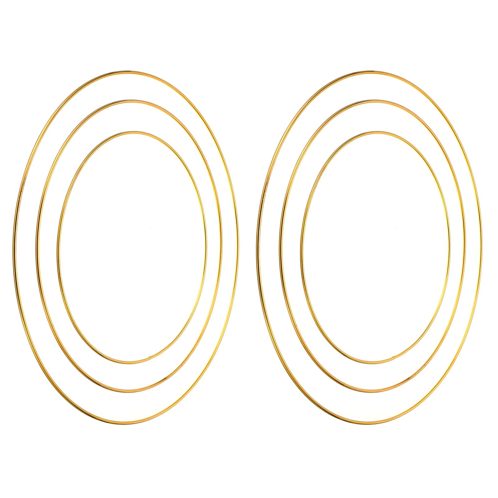 PATIKIL Dream Catcher Rings Set, 2 Set 3 Sizes Metal Macrame Wreath Floral Round Ring Hoop for Christmas Decor Home Car DIY Craft Wedding Wall Hanging Decorations, Gold