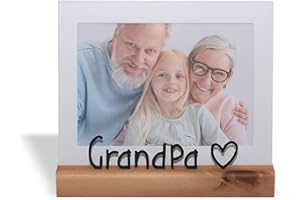GEGUTON - Picture Frame Grandpa “5x7” - Wooden Frame, Picture Frame for Gift, Decorative Item, Father’s Day, Horizontal Display, Home Vintage, Family Picture, Cute Frames, Picture for Tabletop.
