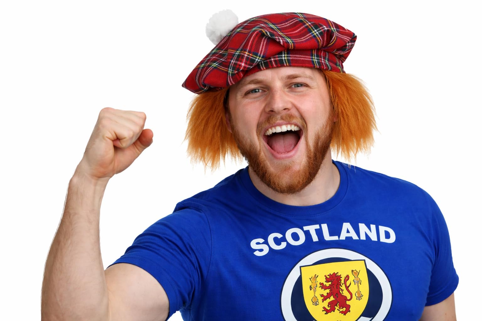 The Dragons Den Adults Tartan Tam O'Shanter Hat With Ginger Hair Scotland Burns Night Hat Fancy Dress [Royal Stewart] — image 1