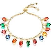 FAMARINE Christmas Bracelet for Women, Colored Light Bulbs Bracelet for Women Christmas Gift