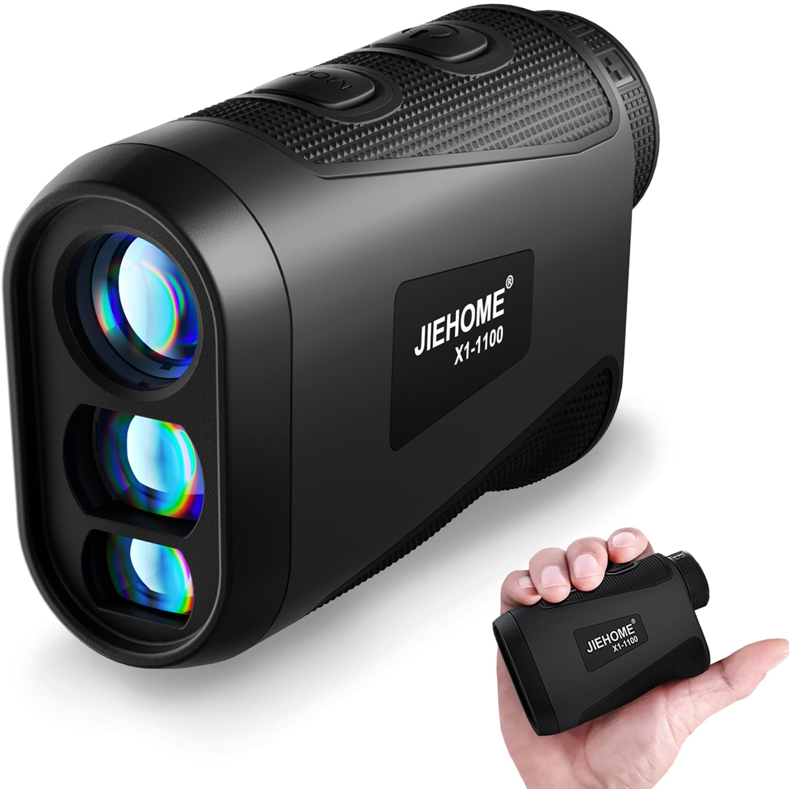 JIEHOME ゴルフ距離計 ゴルフレーザー距離計 1000m/1093yd対応 ミニ超軽量距離計 0.05s高速読取り 高低差測定 スロープモード ピンロックモード 水平測定 振動機能 競技対応 IP54 充電式 内蔵磁石 ゴルフ計測器 ゴルフ 距離測定器 専用収納バッグ付き【正規品】商品画像